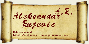 Aleksandar Rujević vizit kartica